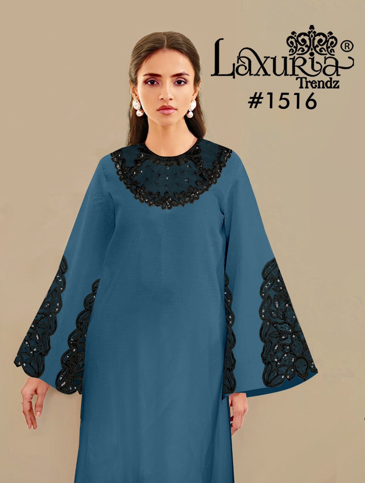 1516 Blue Laxuria Trendz Georgette Pakistani Readymade Suits