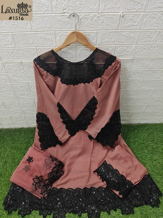 1516 Coffee Laxuria Trendz Georgette Pakistani Readymade Suits