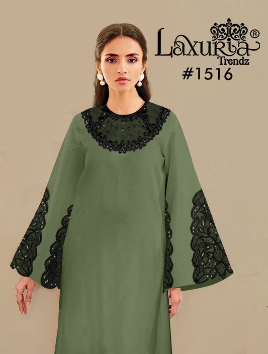 1516 Mehndi Laxuria Trendz Georgette Pakistani Readymade Suits