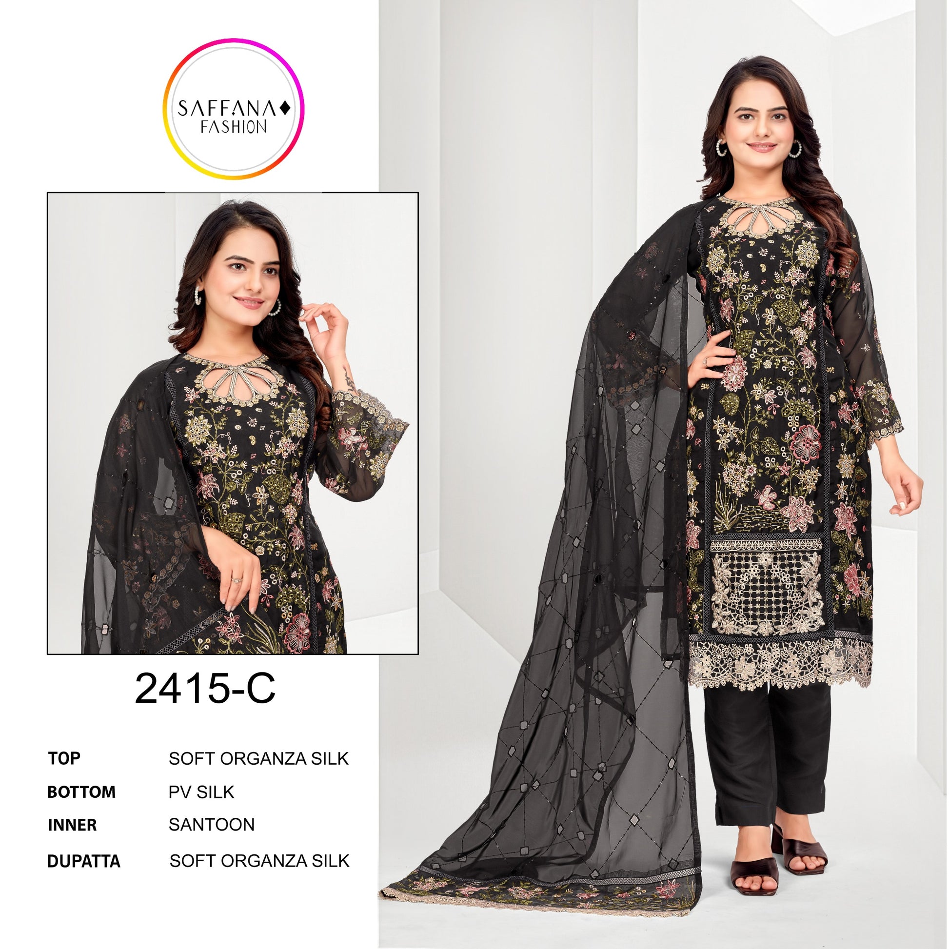 2415C Saffana Pakistani Readymade Suits