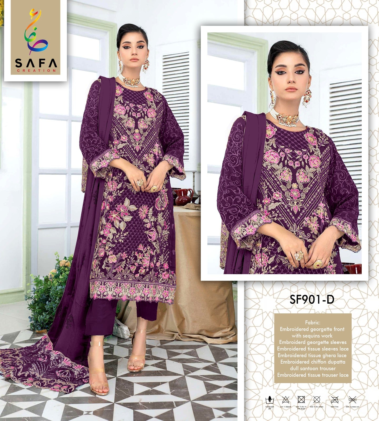 901D Safa Creation Pakistani Salwar Suits