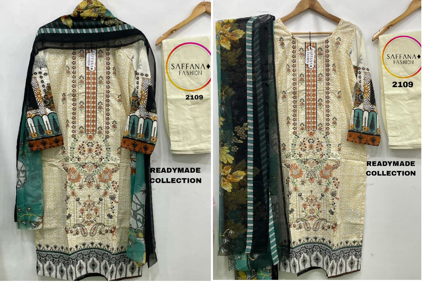 2109 Chevron Saffana Pakistani Readymade Suits