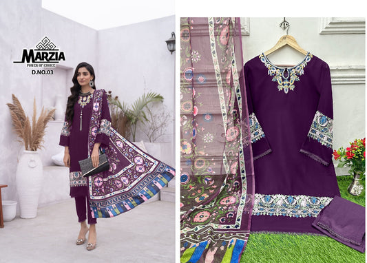Dn-03Wine Marzia Pakistani Readymade Suits