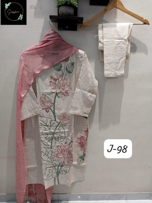 Jazmin Vol 98 Off White Sapphire Pakistani Readymade Suits