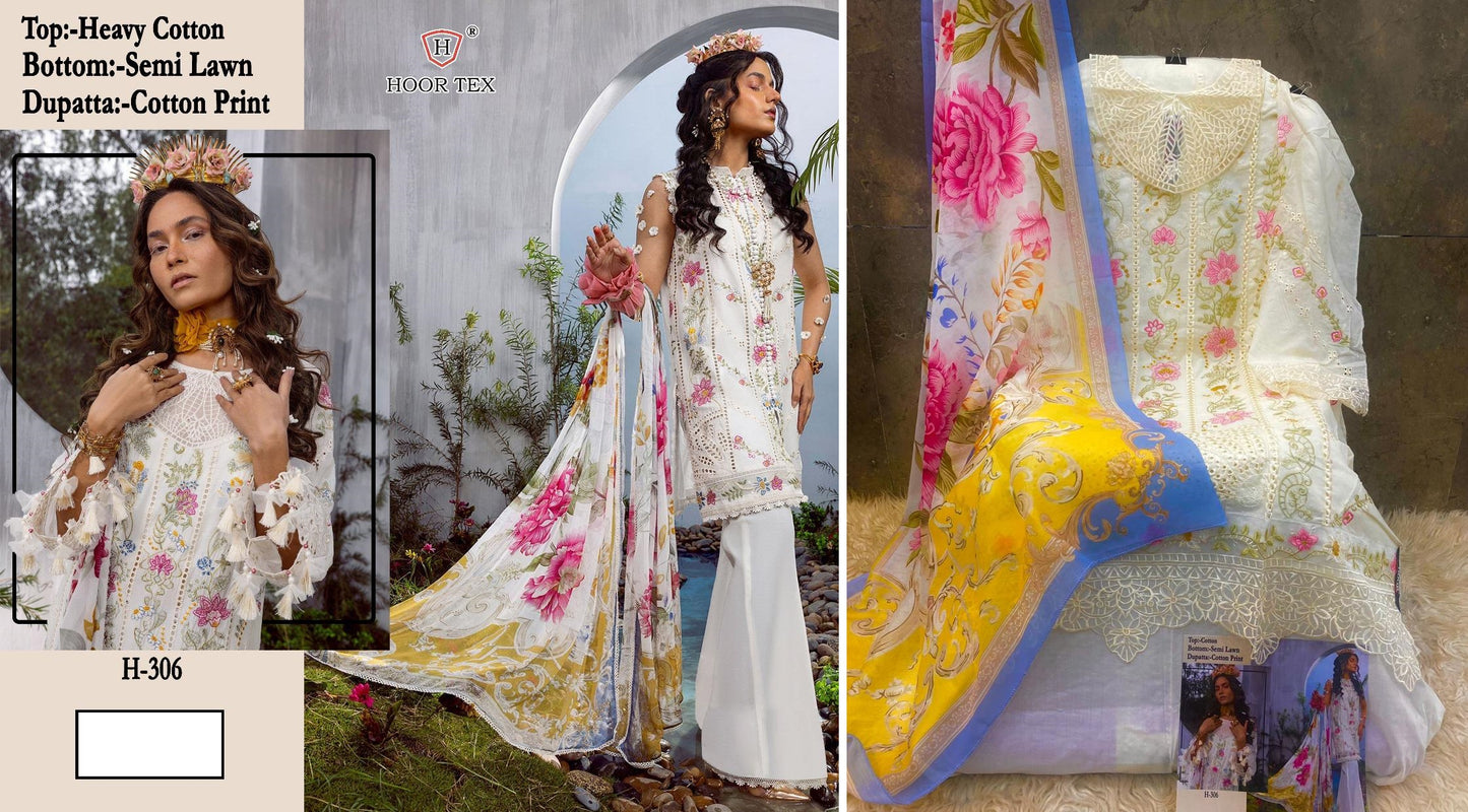 H-306 Hoor Tex Pakistani Salwar Suits