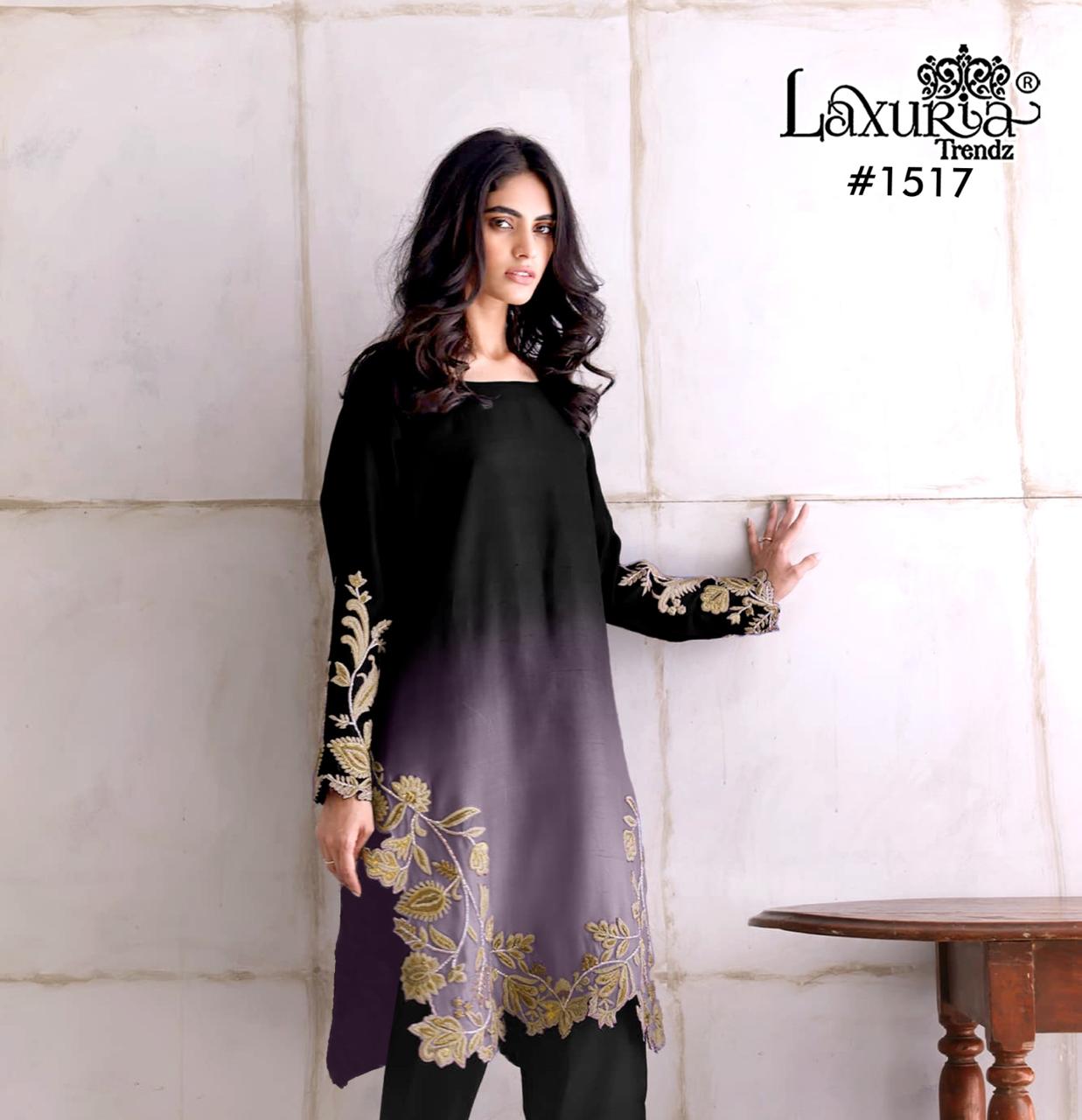 1517 Black Laxuria Trendz Georgette Pakistani Readymade Suits