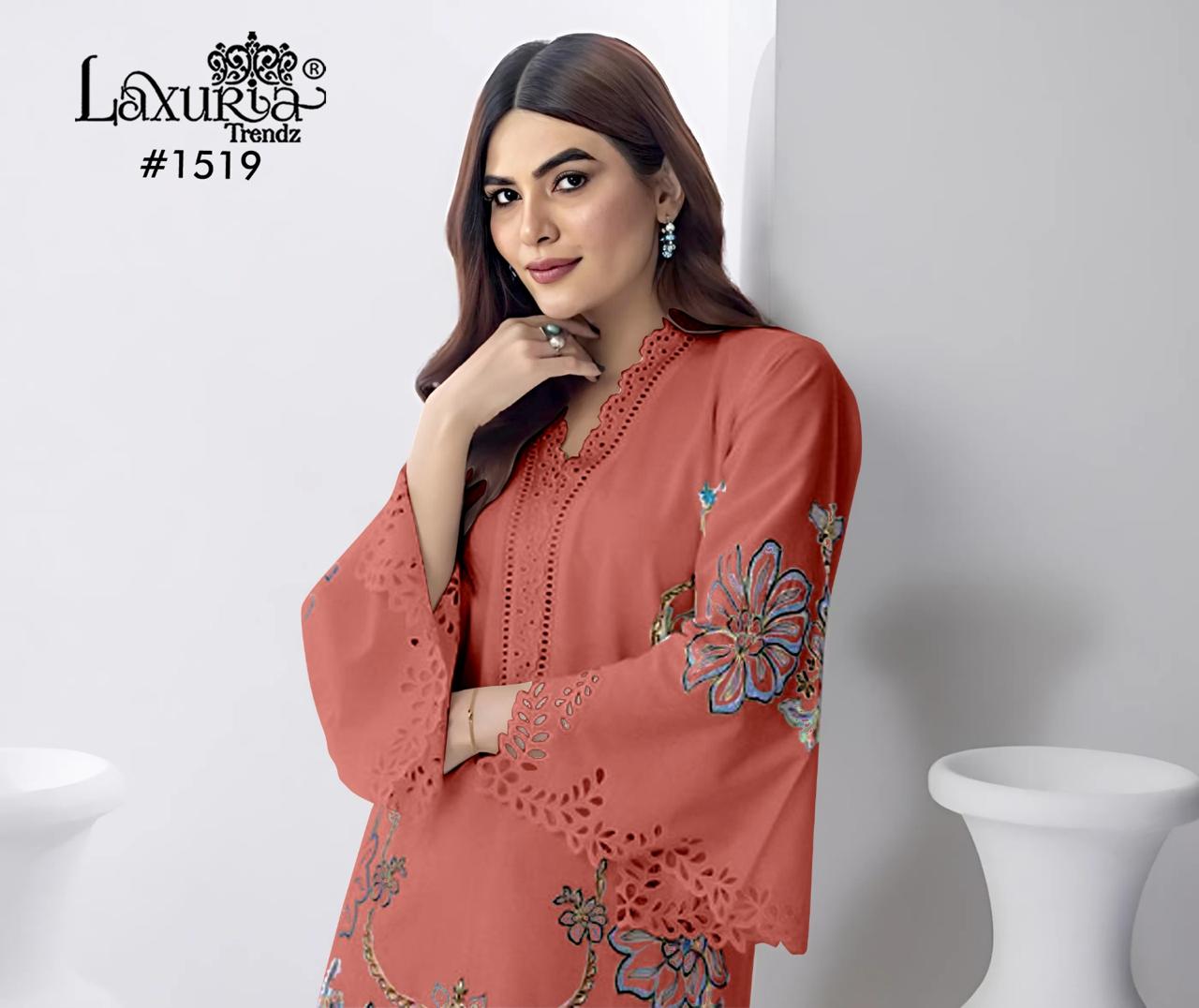 1519 Orange Laxuria Trendz Simmer Pakistani Readymade Suits
