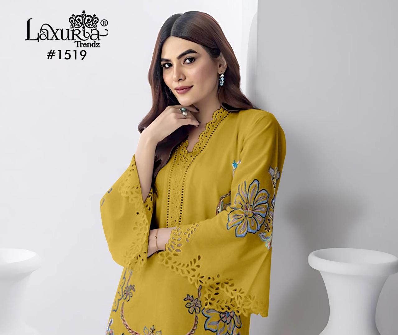 1519 Yellow Laxuria Trendz Simmer Pakistani Readymade Suits