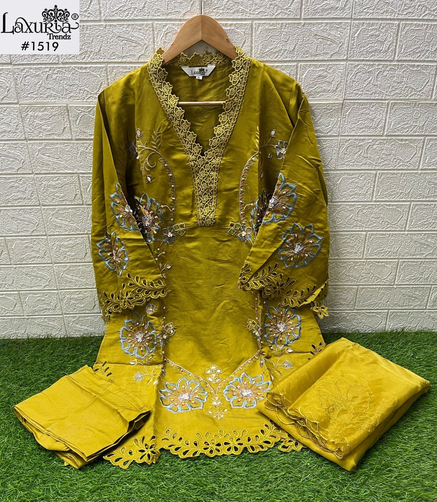 1519 Yellow Laxuria Trendz Simmer Pakistani Readymade Suits