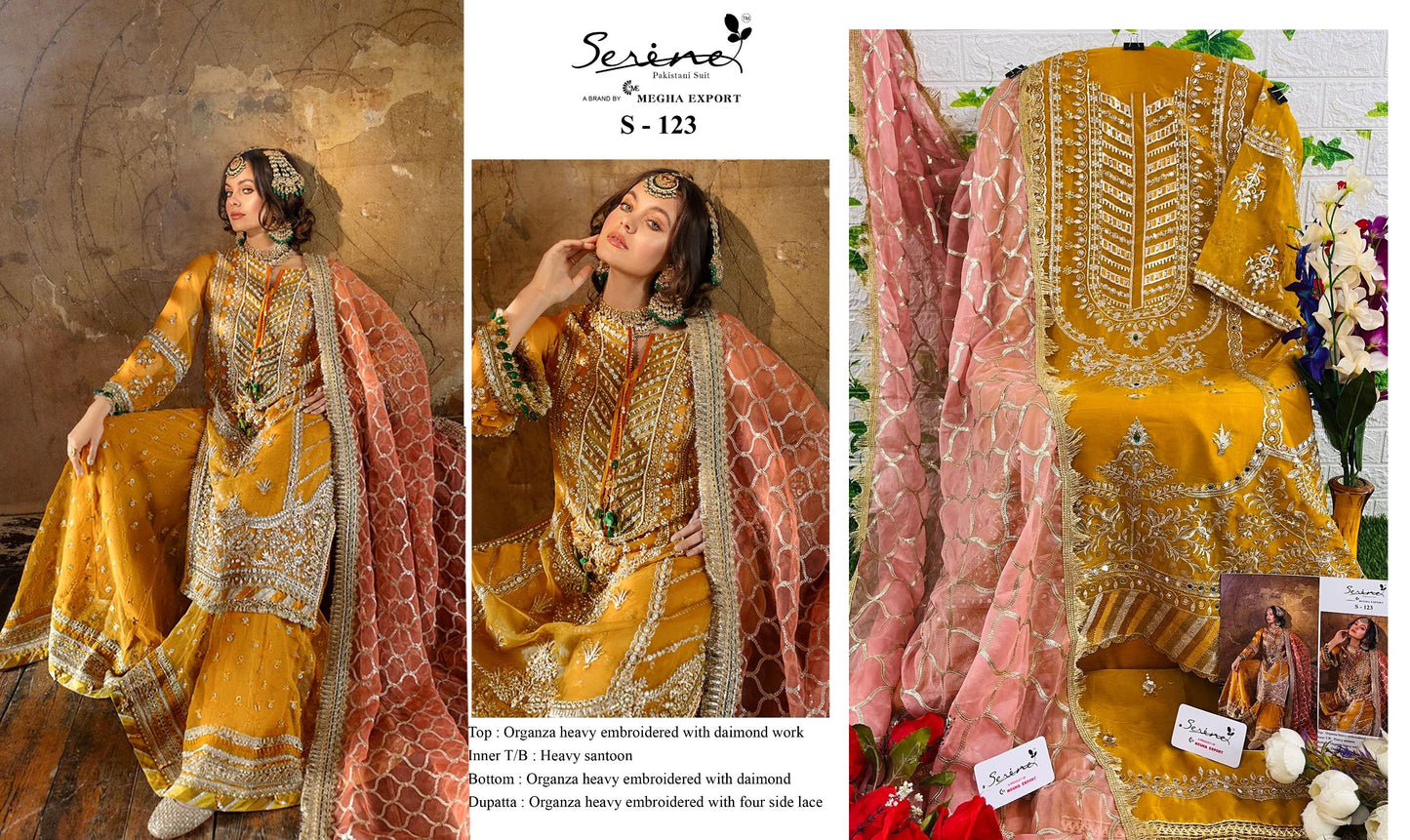 S-123 Serine Pakistani Salwar Suits