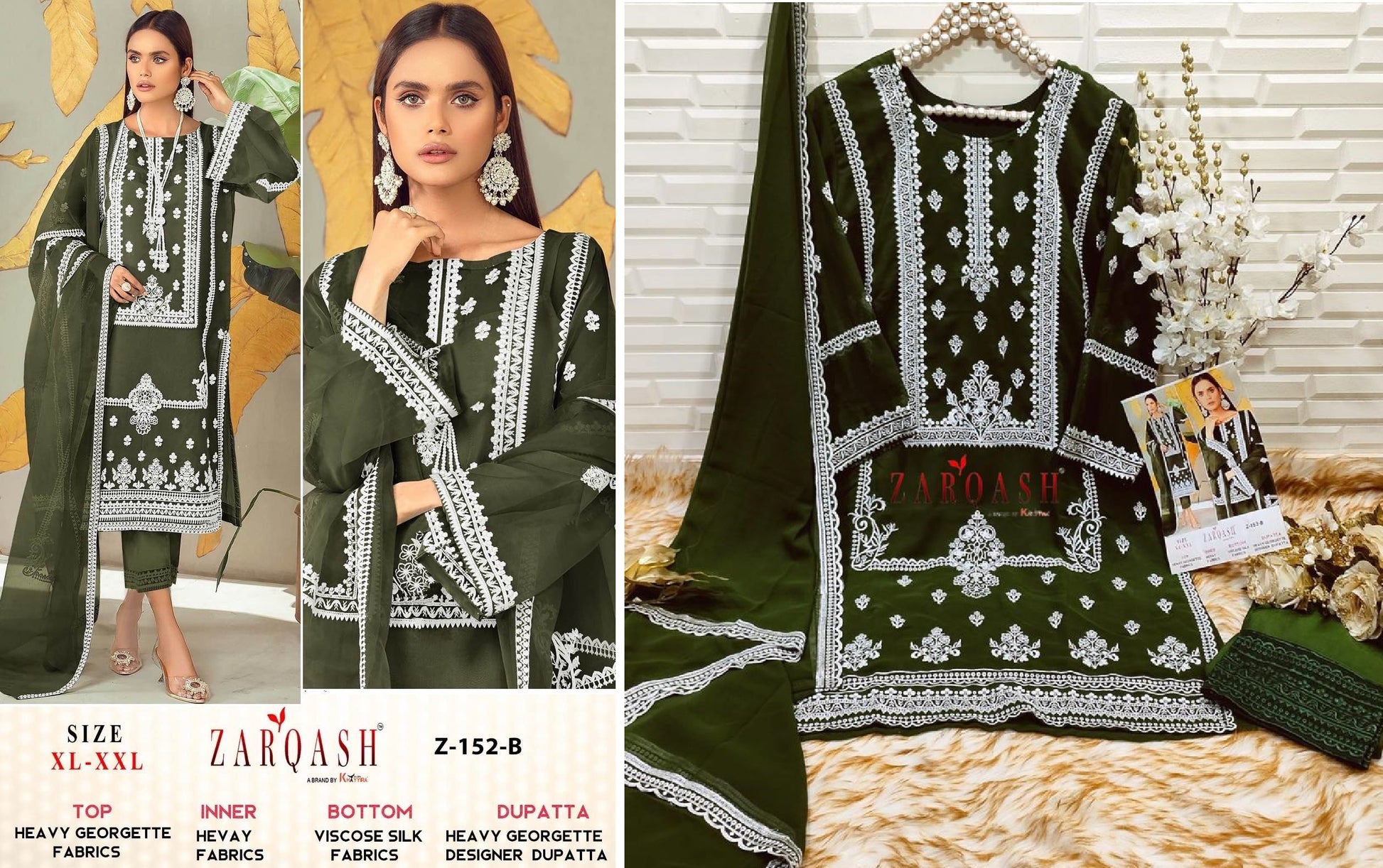 Z-152-B Zarqash Pakistani Readymade Suits