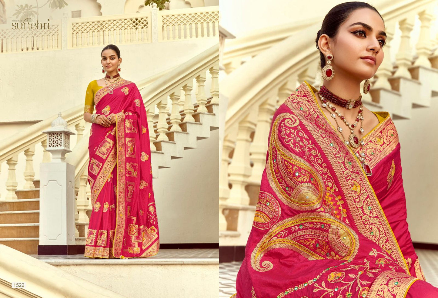 1522 Alankar Kimora Sunehri Dola Silk Sarees