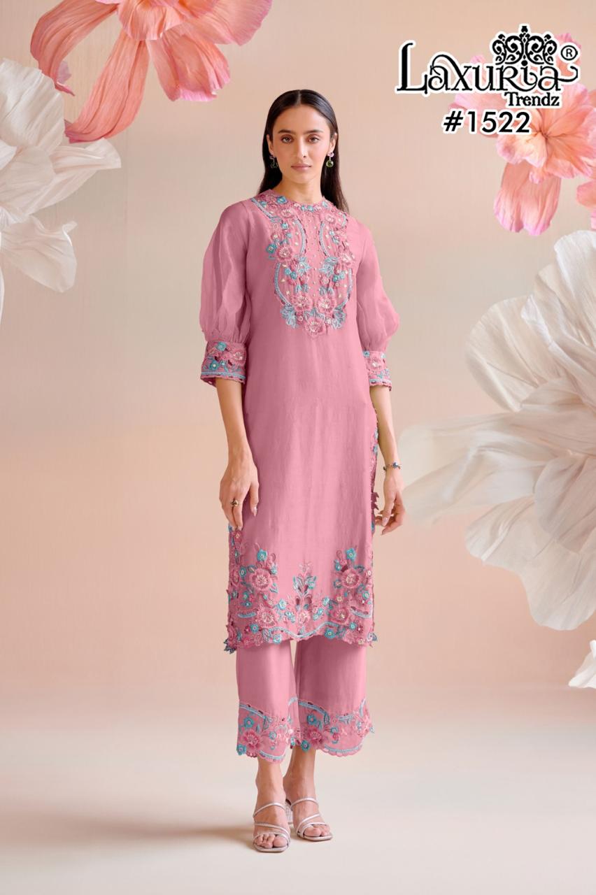1522 Pink Laxuria Trendz Crunchy Pakistani Readymade Suits