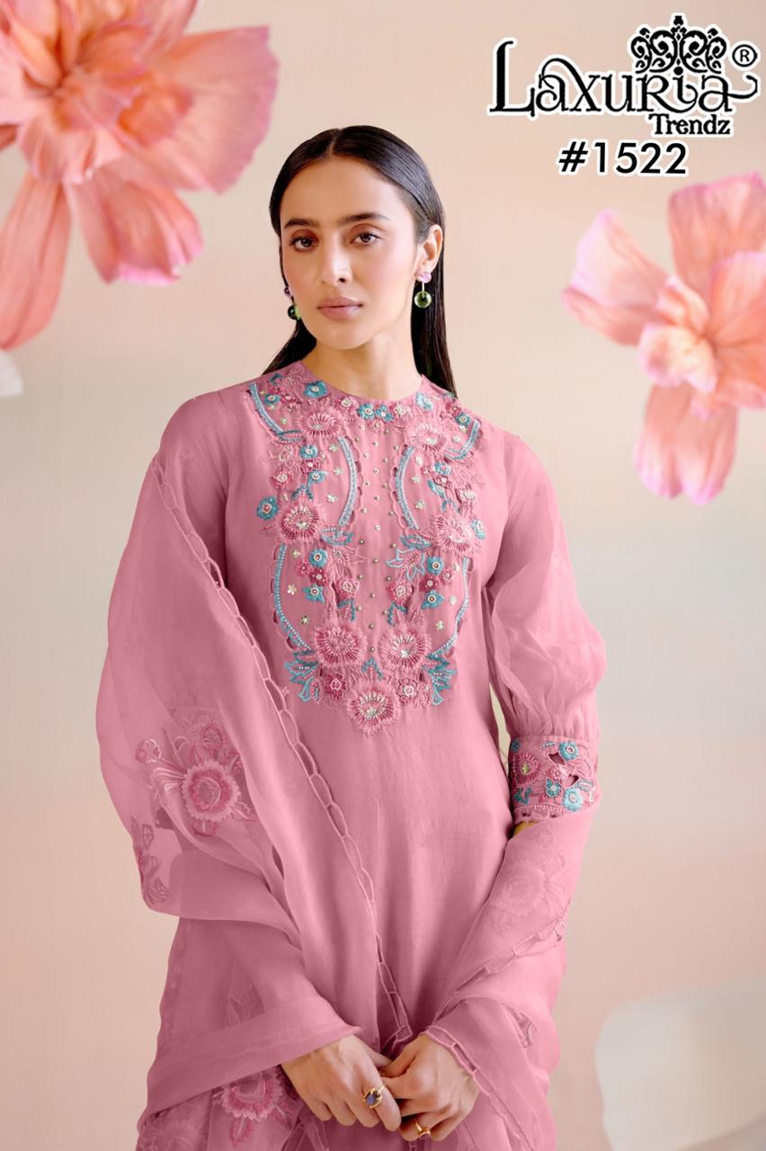 1522 Pink Laxuria Trendz Crunchy Pakistani Readymade Suits