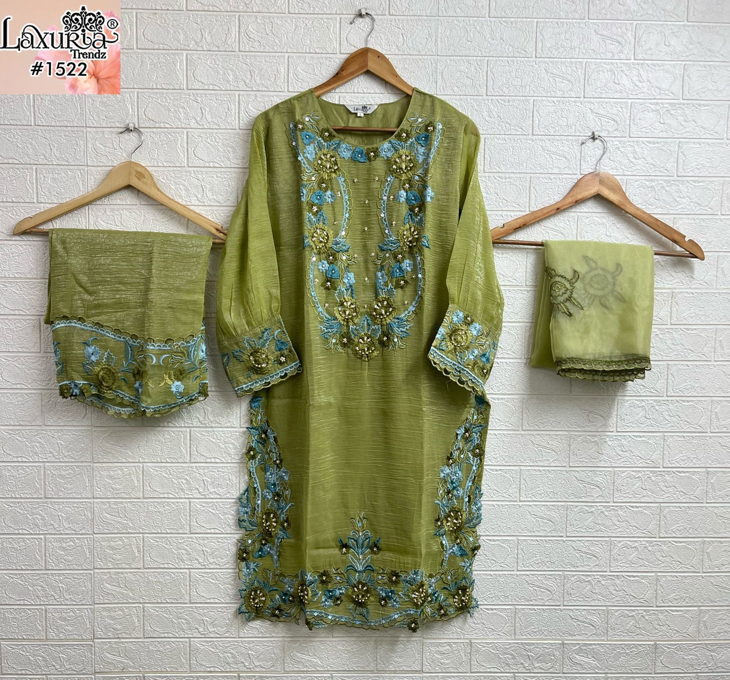 1522 Pista Laxuria Trendz Crunchy Pakistani Readymade Suits