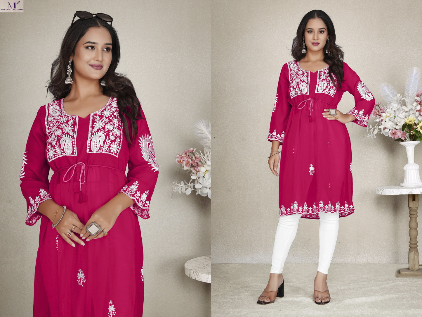 1522 Western Vol 1 Moksh Georgette Kurti