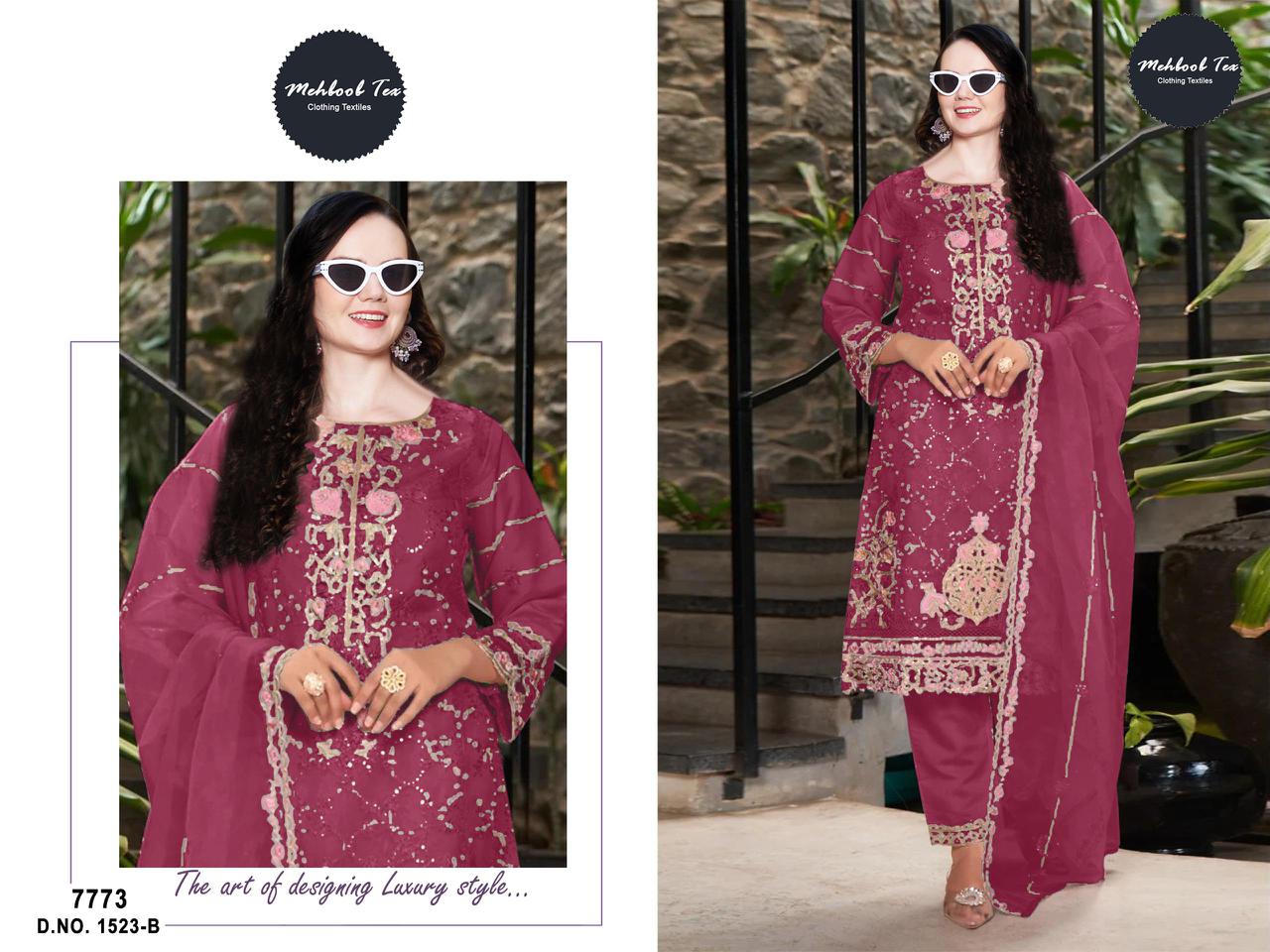 1523B Mehboob Tex Handwork Pakistani Salwar Suits