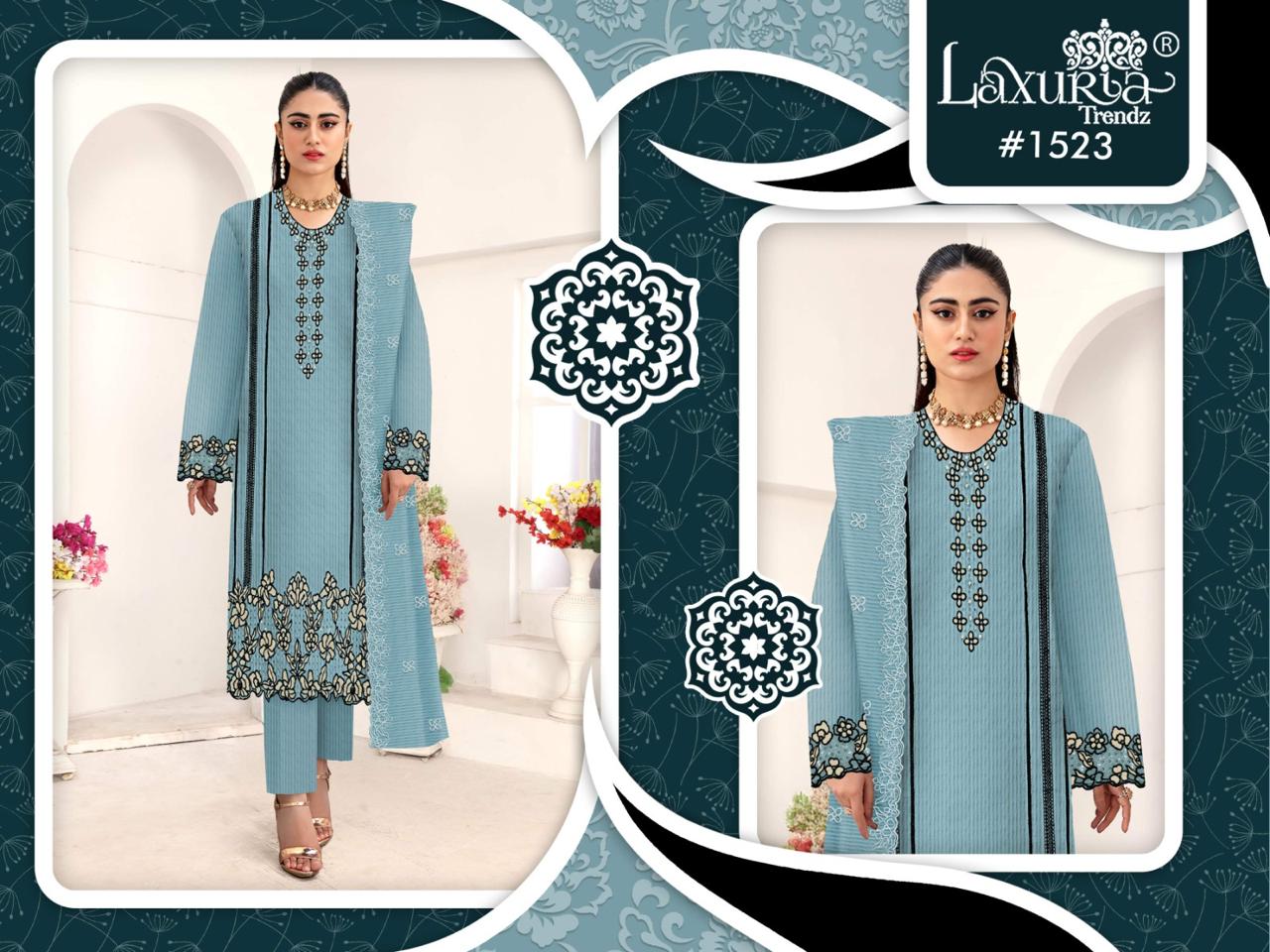 1523 Laxuria Trendz Embroidery Pakistani Readymade Suits