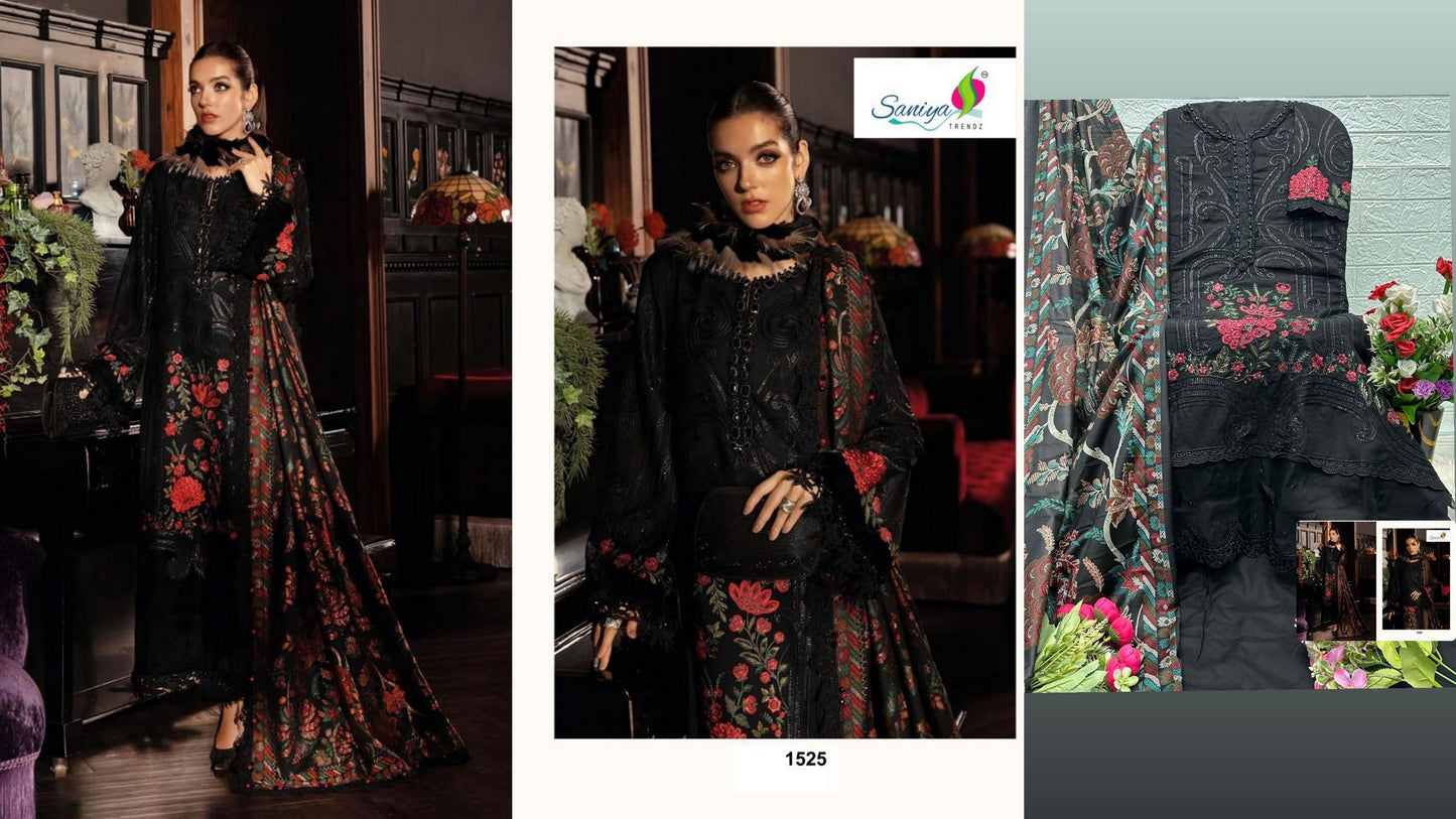1525 Saniya Trendz Rayon Cotton Pakistani Salwar Suits