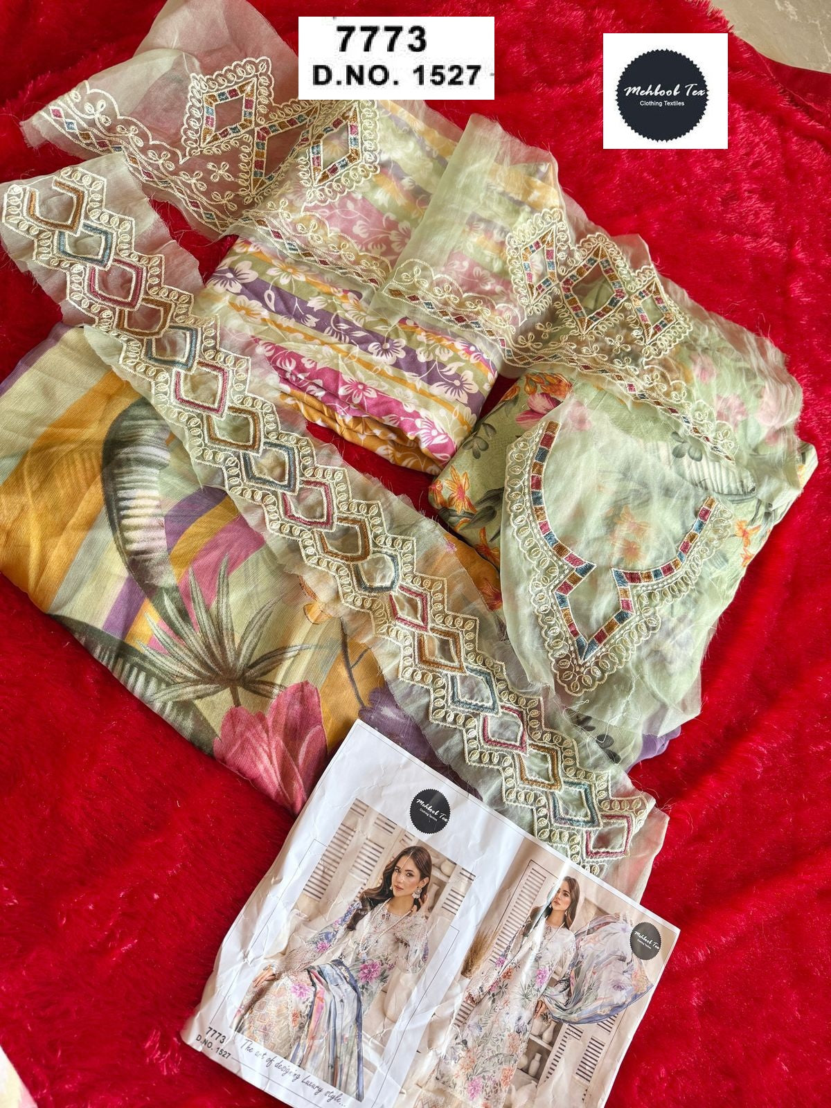 1527 Mehboob Tex Printed Pakistani Patch Suits