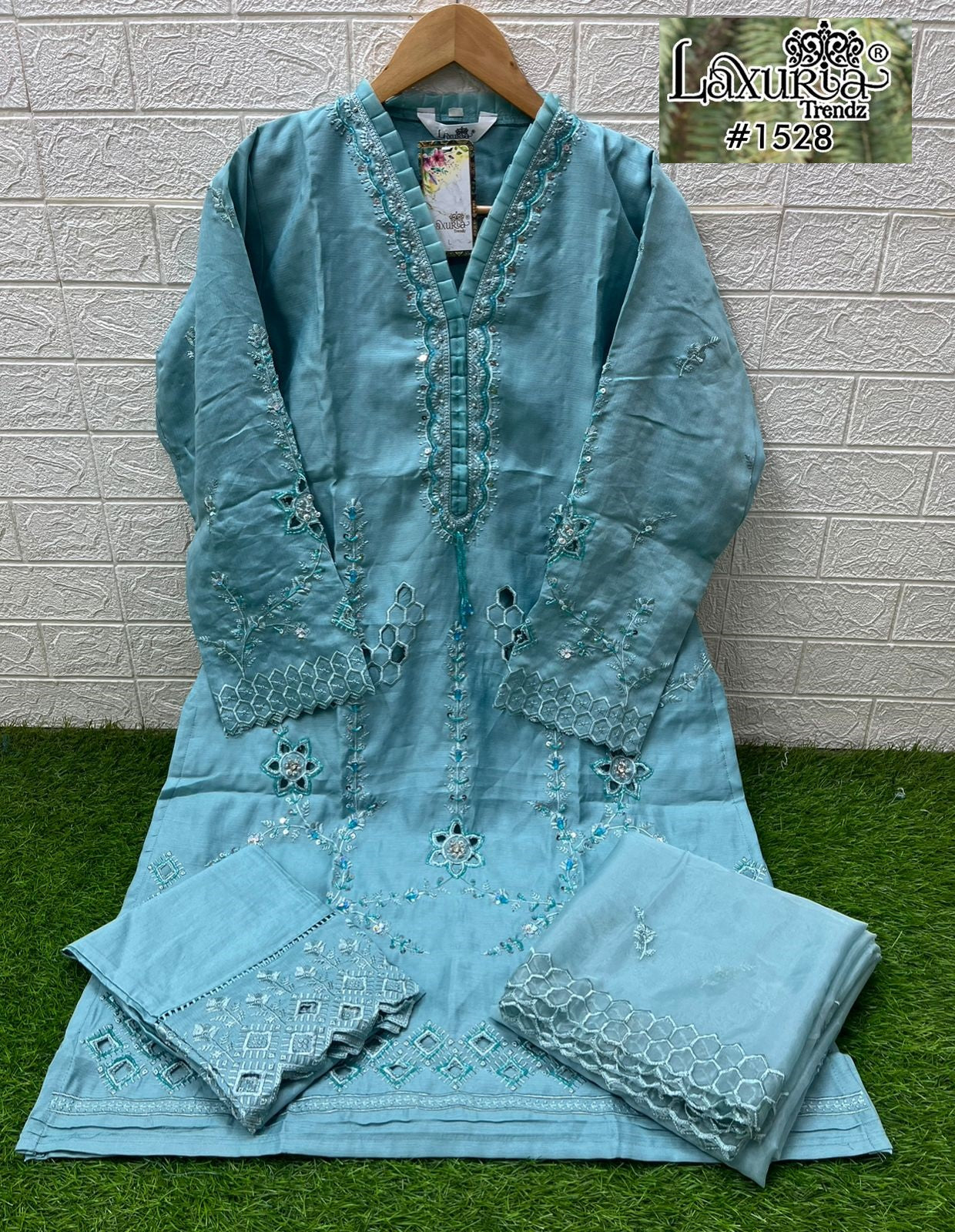 1528 Blue Laxuria Trendz Embroidery Pakistani Readymade Suits