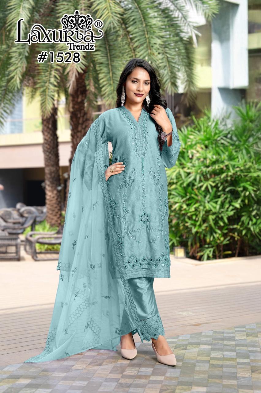 1528 Blue Laxuria Trendz Embroidery Pakistani Readymade Suits