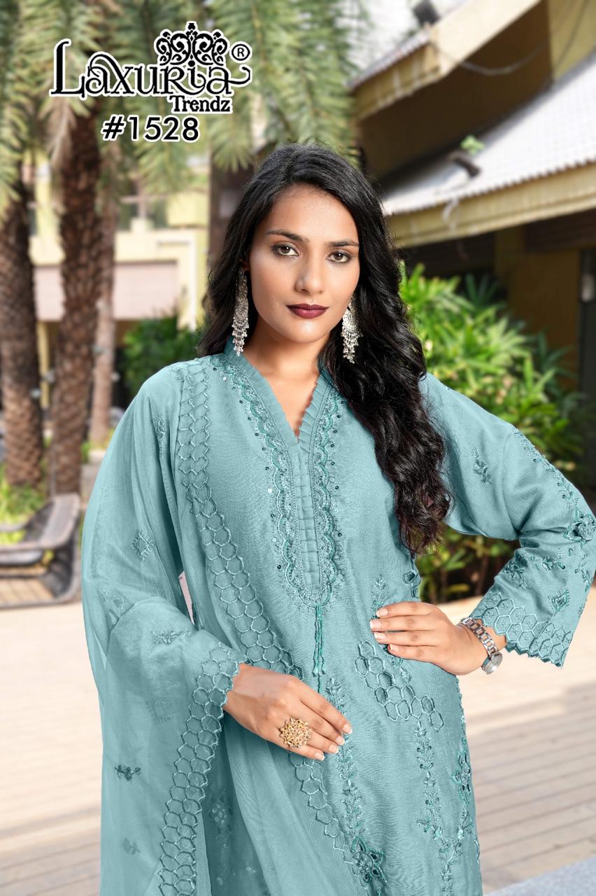 1528 Blue Laxuria Trendz Embroidery Pakistani Readymade Suits