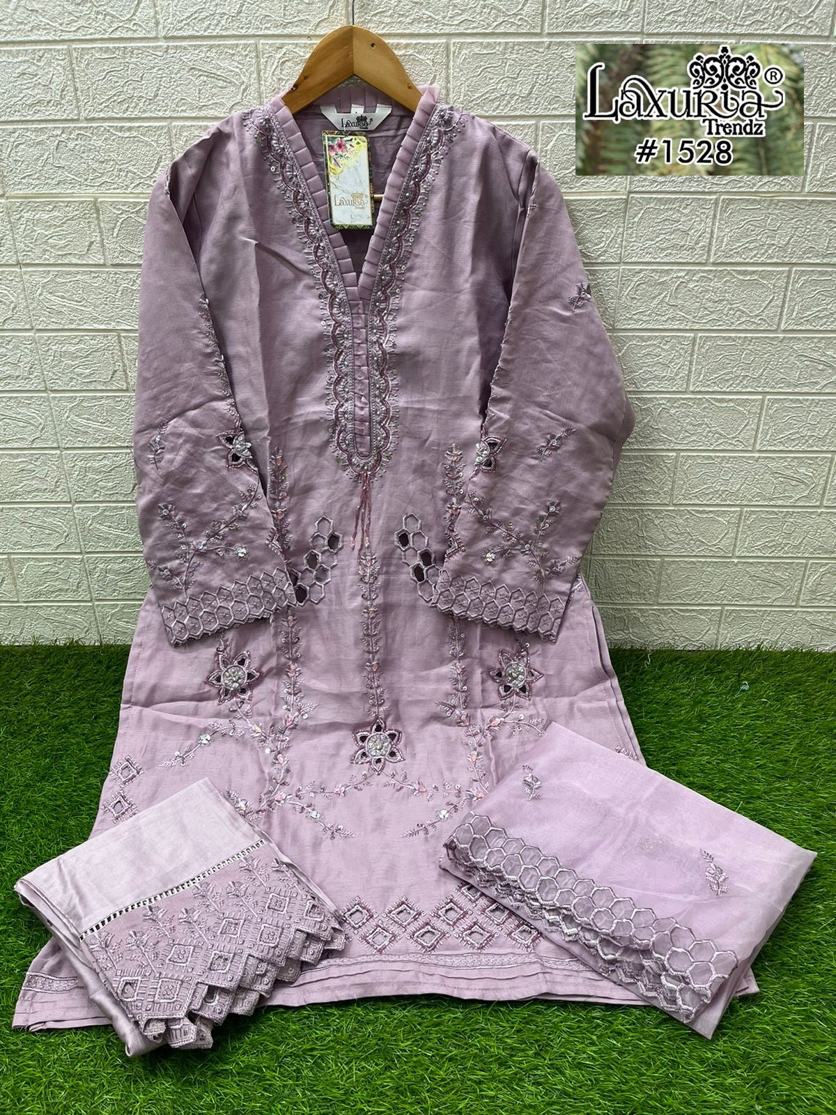 1528 Light Wine Laxuria Trendz Embroidery Pakistani Readymade Suits