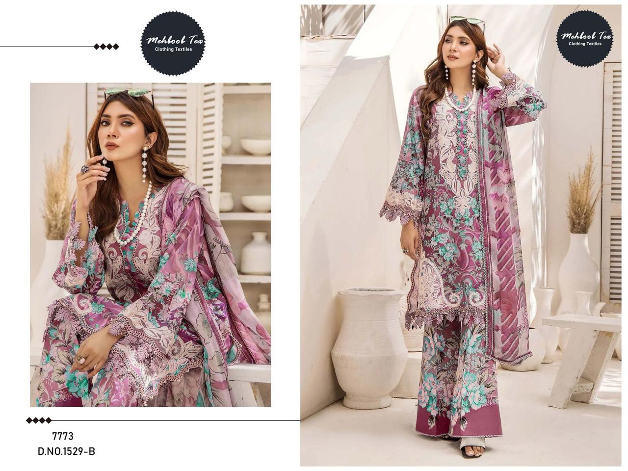 1529-B Mehboob Tex Printed Pakistani Patch Suits