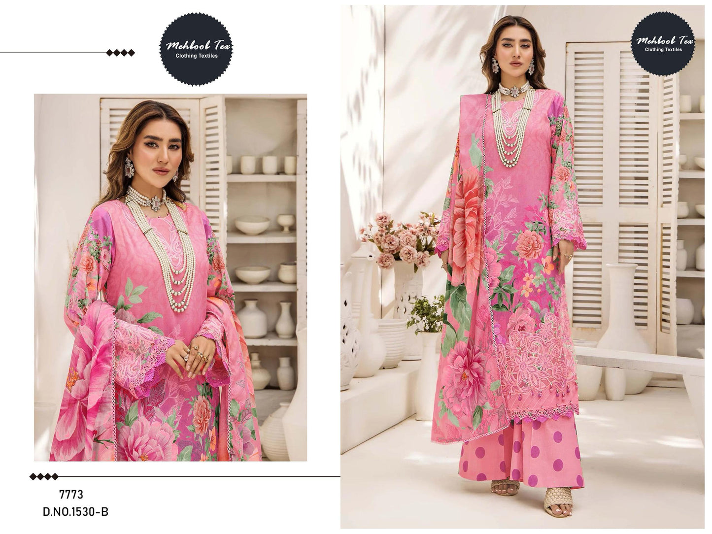 1530 B Mehboob Tex Printed Pakistani Patch Suits