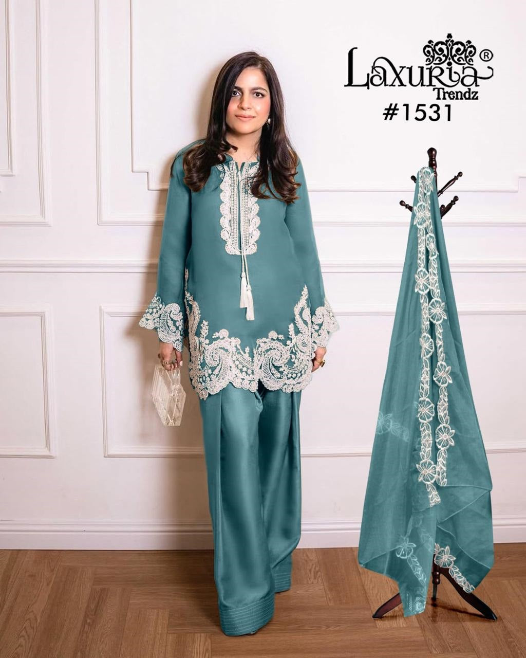 1531 Blue Laxuria Trendz Embroidery Pakistani Readymade Suits
