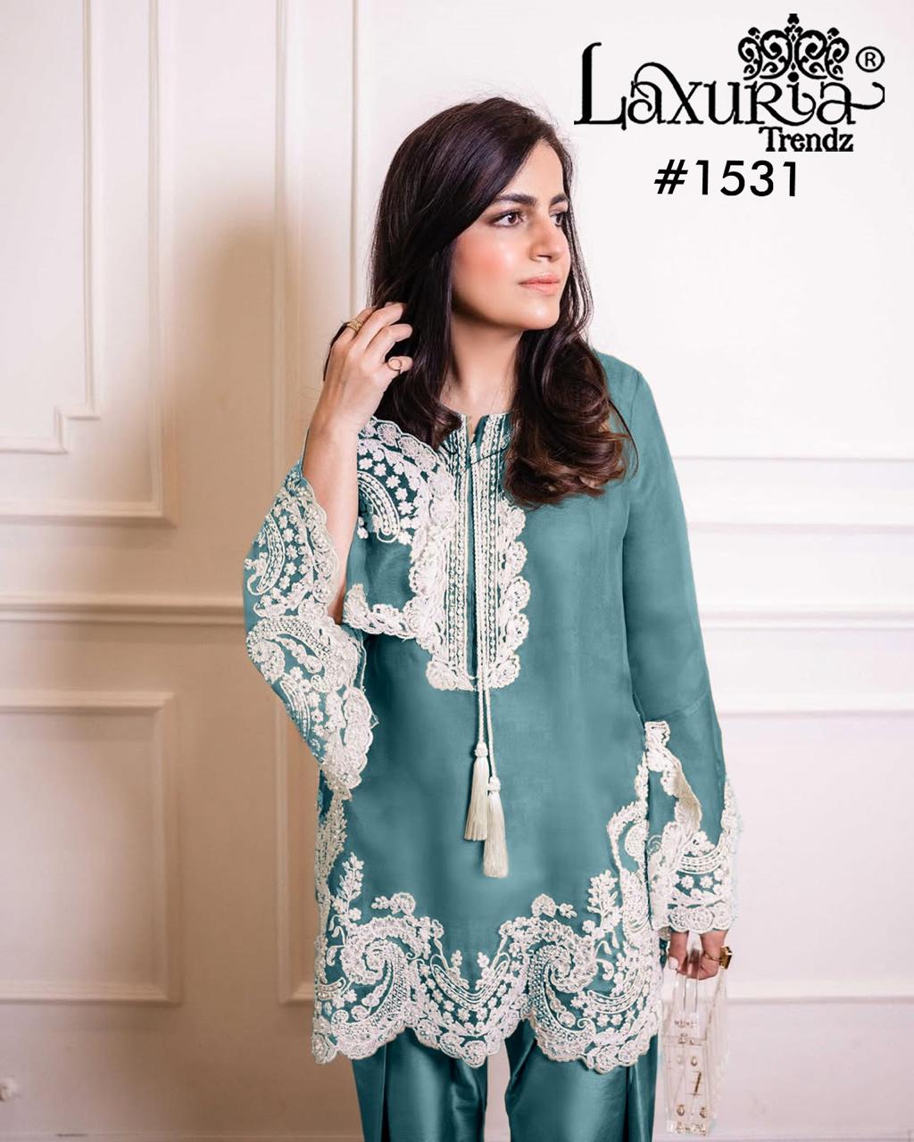 1531 Blue Laxuria Trendz Embroidery Pakistani Readymade Suits