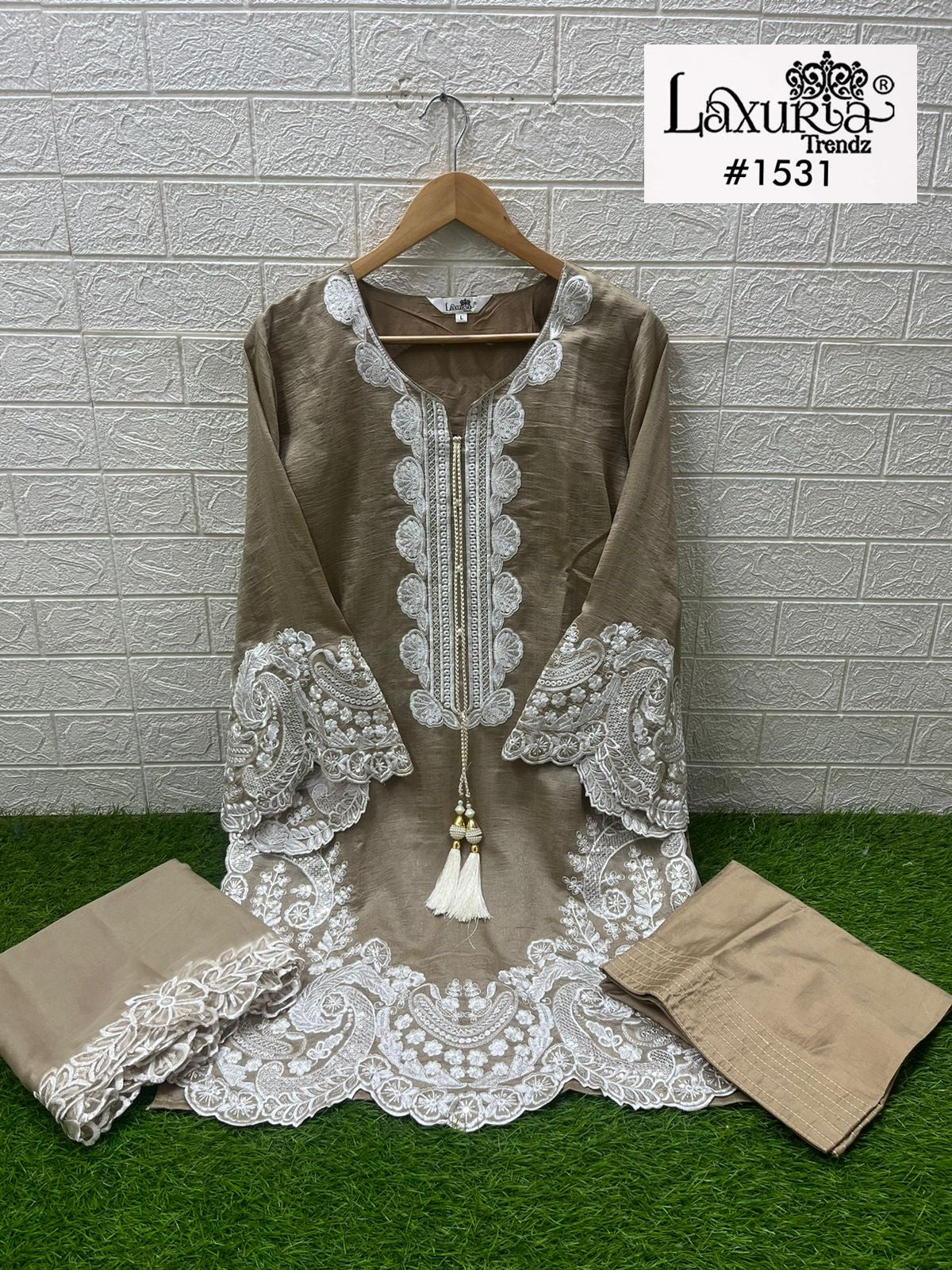1531 Brown Laxuria Trendz Embroidery Pakistani Readymade Suits
