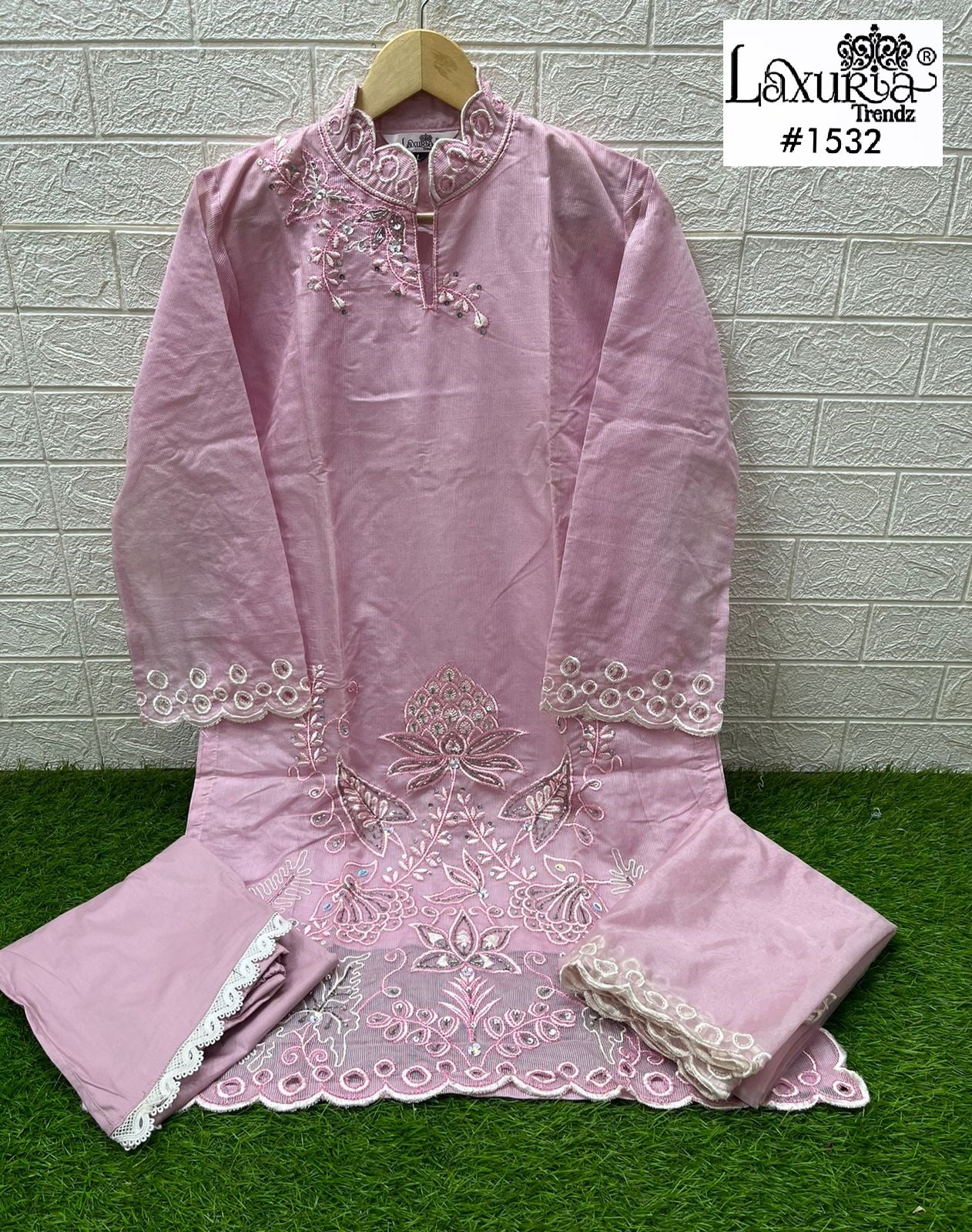 1532 Pink Laxuria Trendz Embroidery Pakistani Readymade Suits