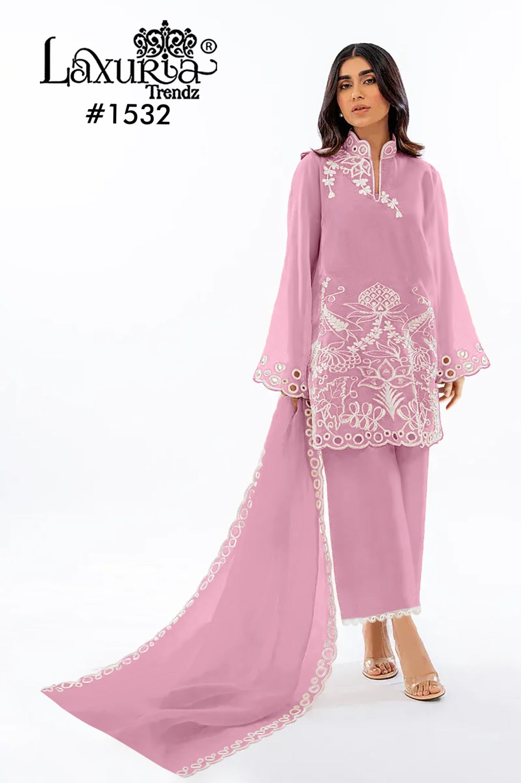 1532 Pink Laxuria Trendz Embroidery Pakistani Readymade Suits