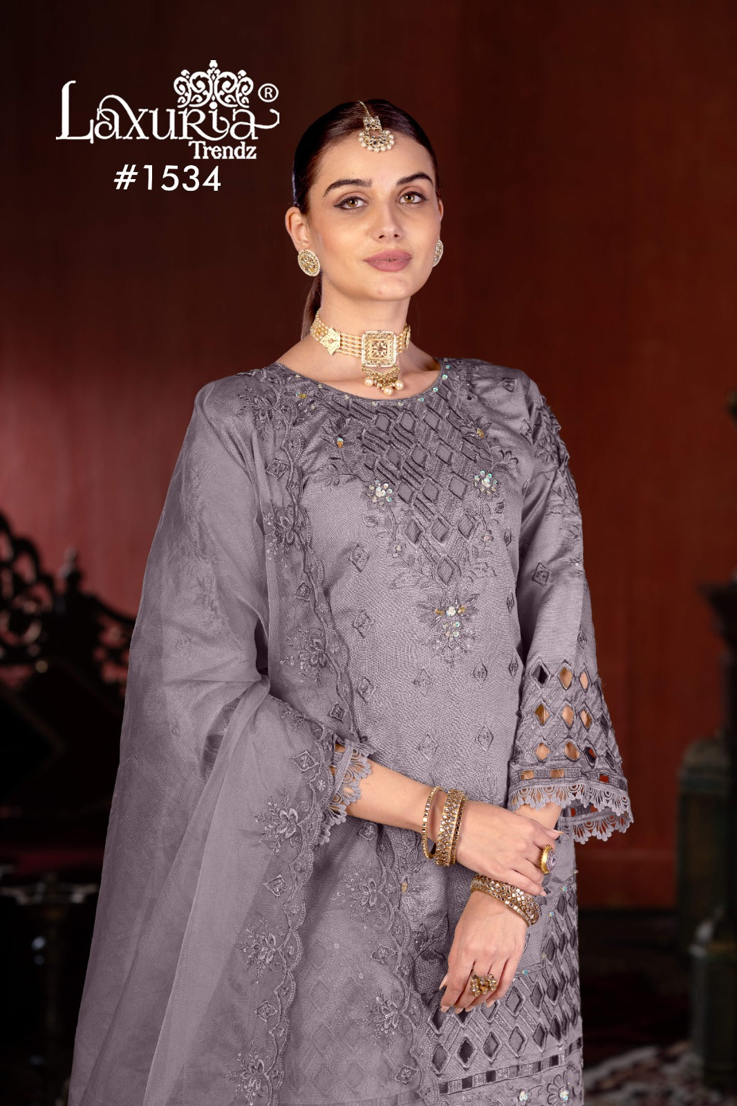 1534 Light Purple Laxuria Trendz Vichitra Pakistani Readymade Suits