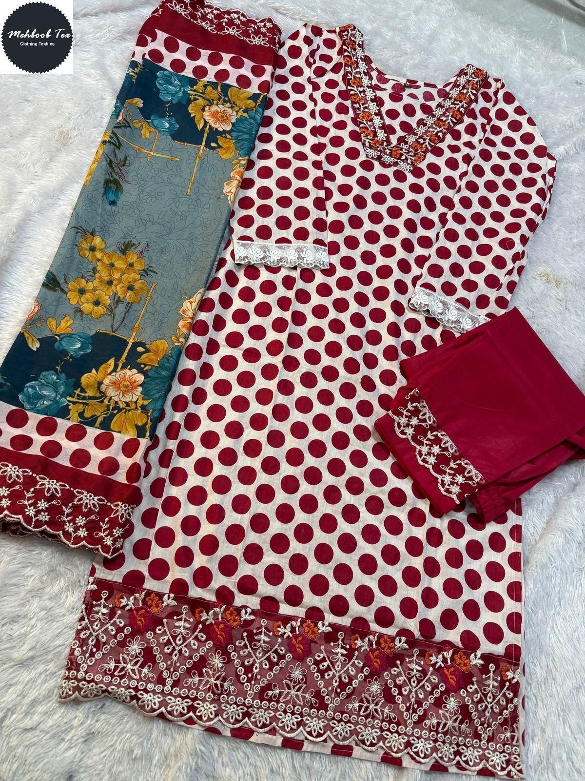 1535-B Mehboob Tex Pure Cotton Pakistani Patch Suits