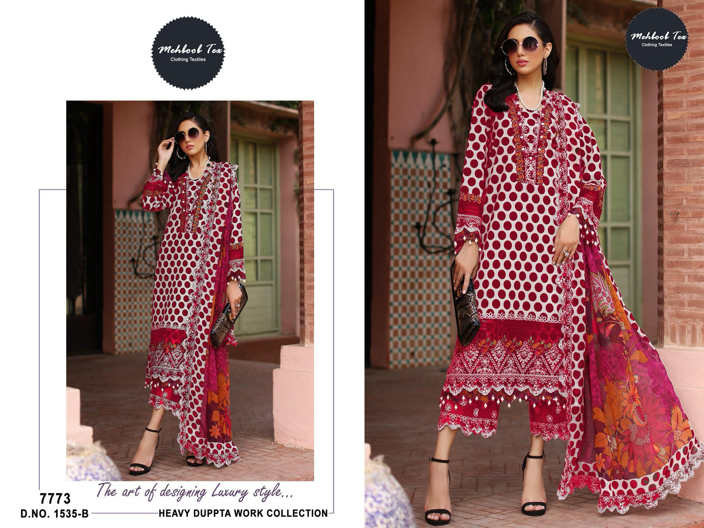 1535-B Mehboob Tex Pure Cotton Pakistani Patch Suits