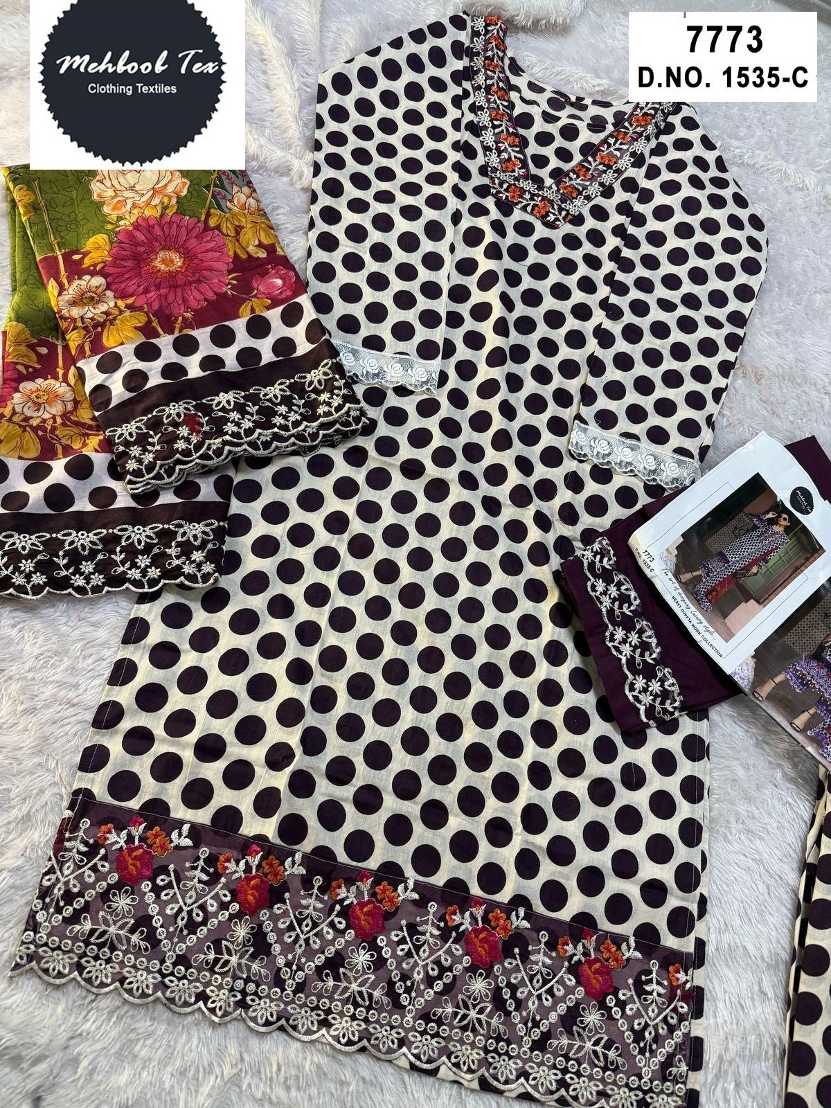 1535-C Mehboob Tex Embroidery Pakistani Patch Suits