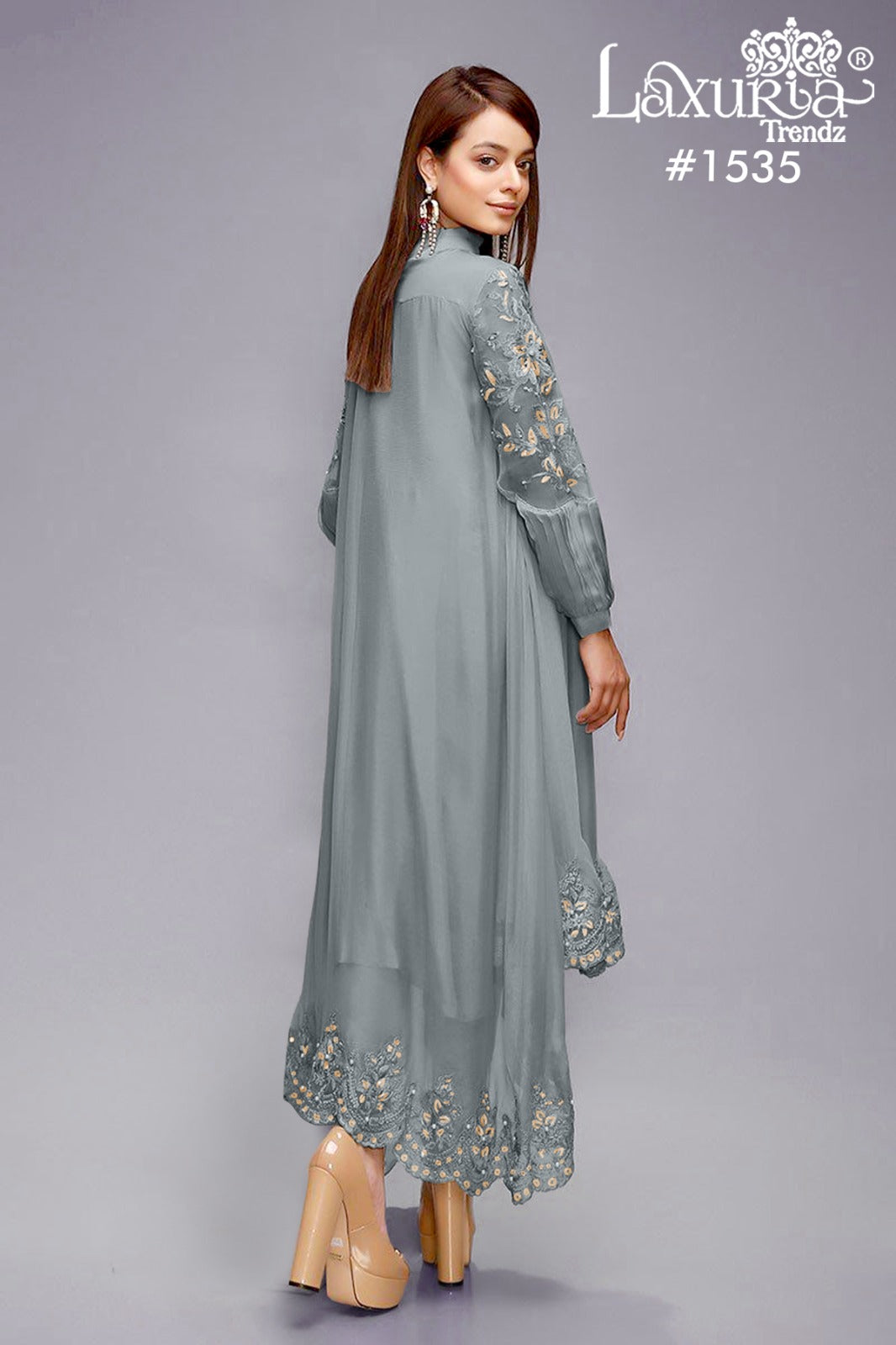1535 Sky Blue Laxuria Trendz Embroidery Pakistani Readymade Suits