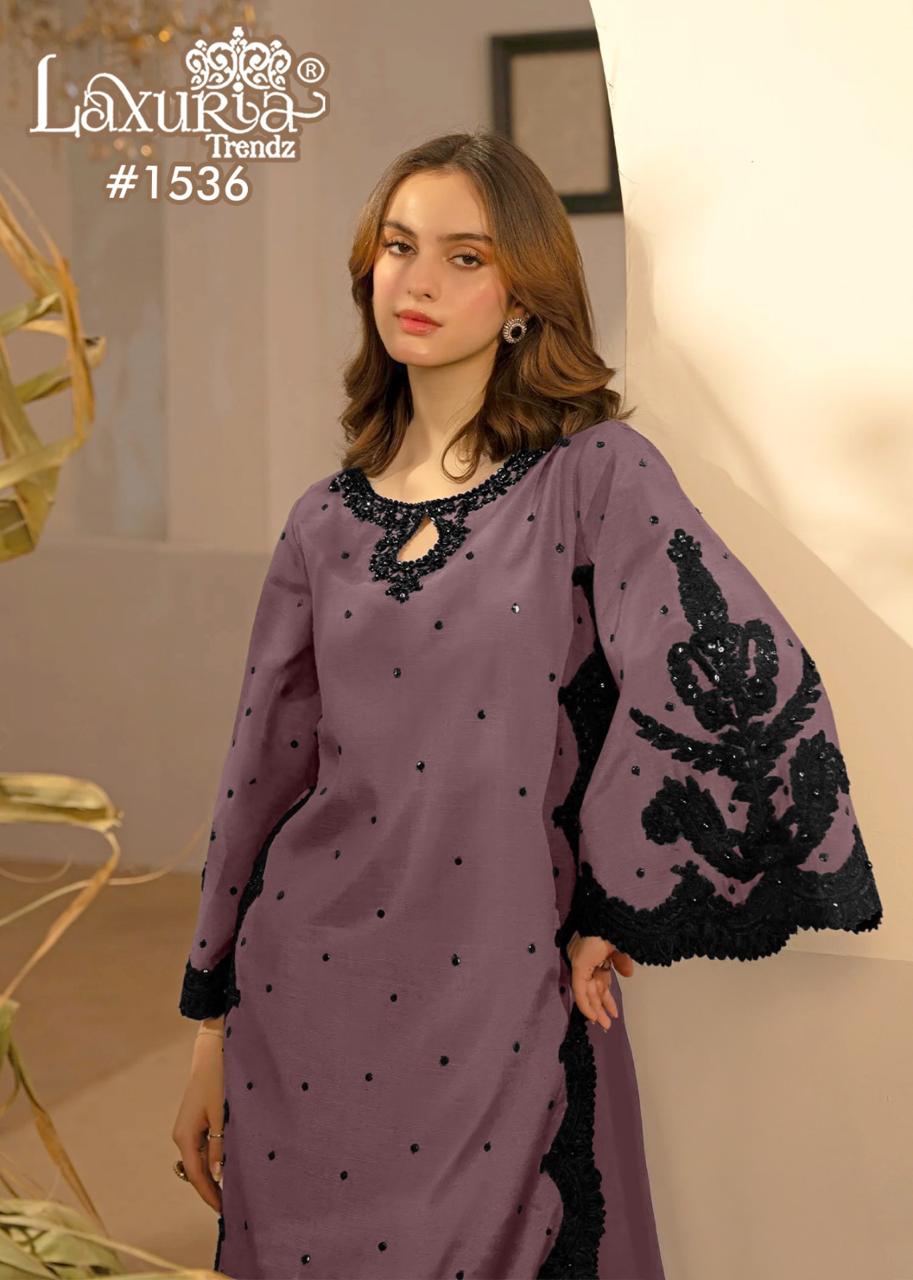 1536 Wine Laxuria Trendz Georgette Pakistani Readymade Suits