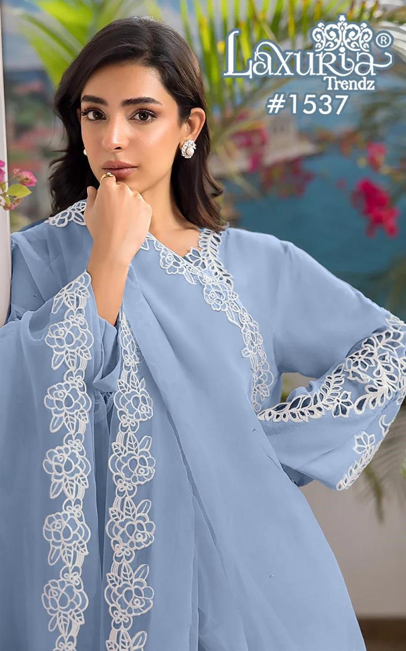 1537 Grey Laxuria Trendz Jam Satin Pakistani Readymade Suits