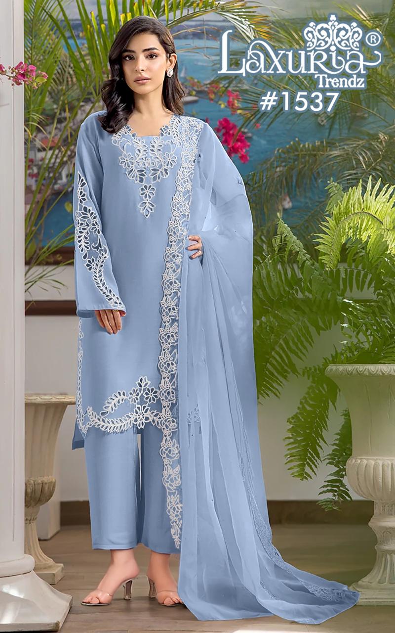 1537 Grey Laxuria Trendz Jam Satin Pakistani Readymade Suits