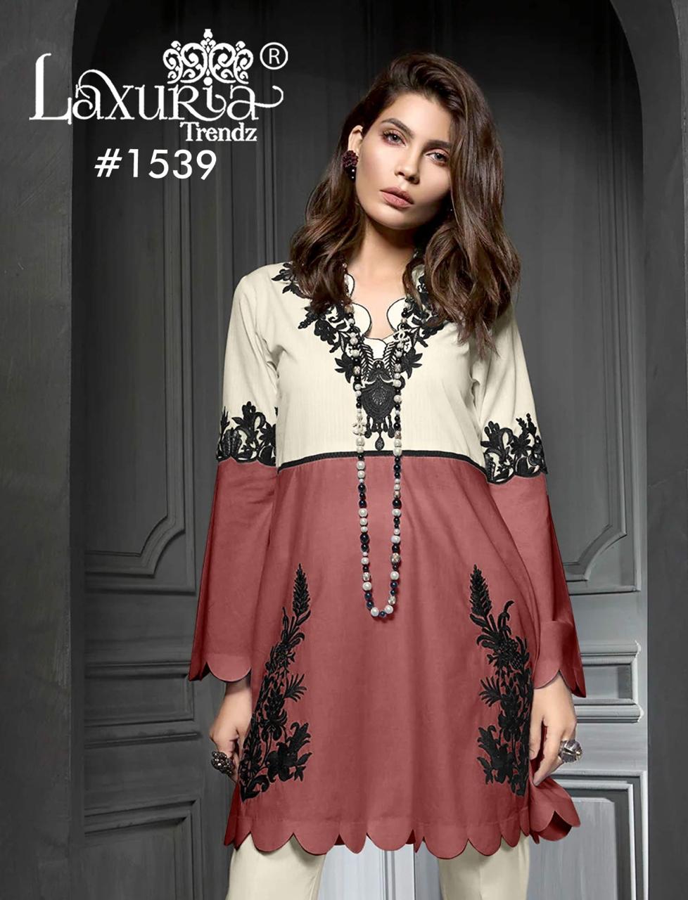 1539 Brown Laxuria Trendz Jam Satin Pakistani Readymade Suits