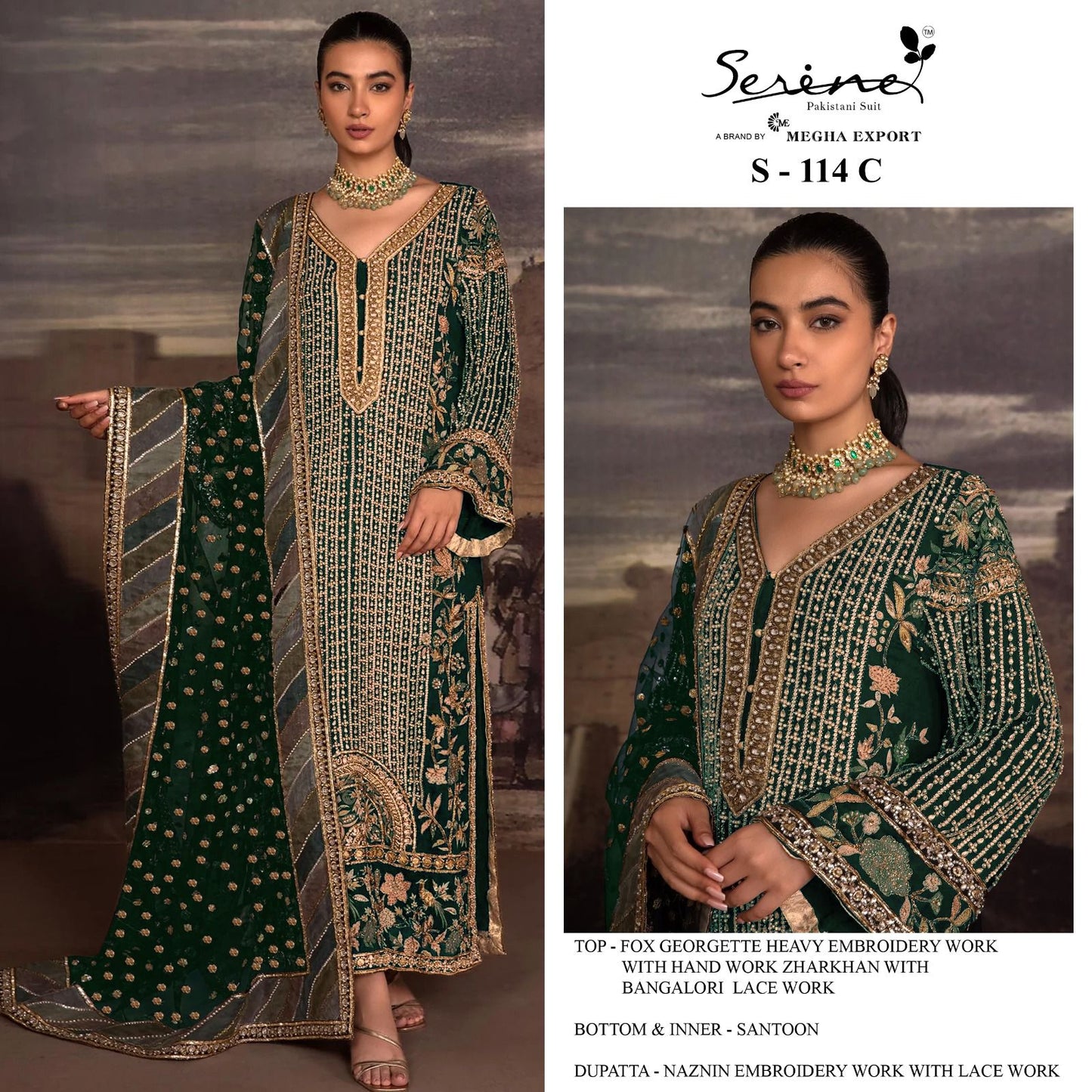 S-114-C Serine Pakistani Salwar Suits