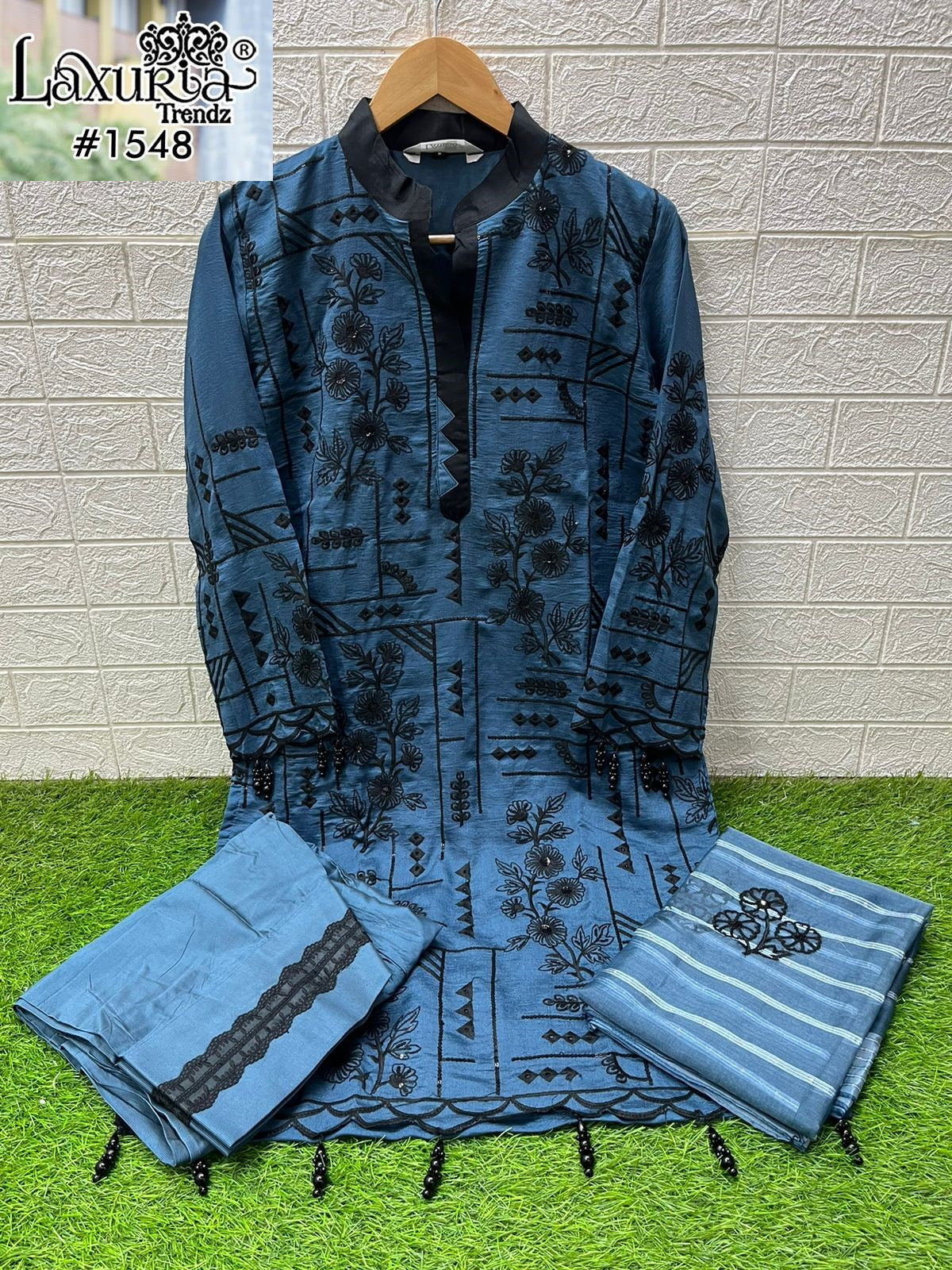 1548 Blue Laxuria Trendz Embroidery Pakistani Readymade Suits