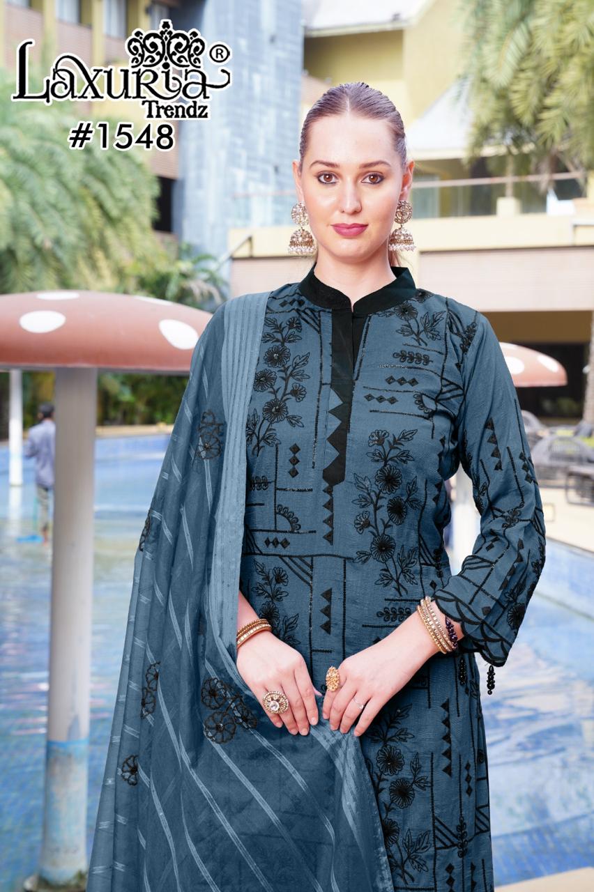1548 Blue Laxuria Trendz Embroidery Pakistani Readymade Suits