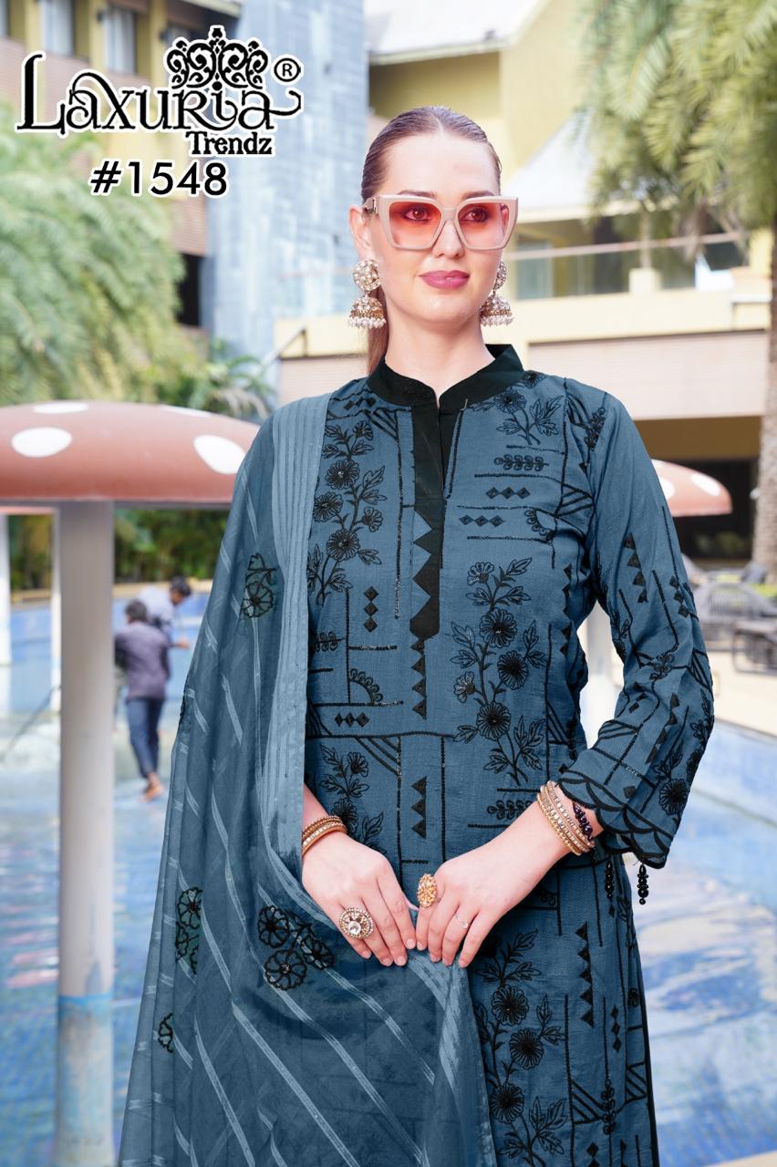 1548 Blue Laxuria Trendz Embroidery Pakistani Readymade Suits