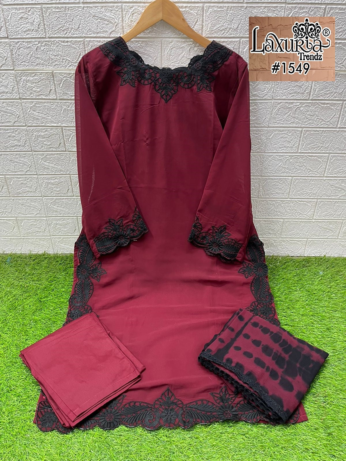 1549 Maroon Laxuria Trendz Georgette Pakistani Readymade Suits