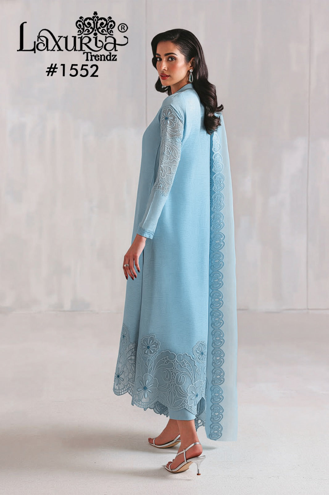 1552 Blue Laxuria Trendz Embroidery Pakistani Readymade Suits